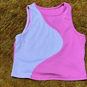 Pink and White Kids Tank Top